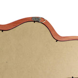 osemy 48"x 22" Irregular Wall Mirror, Walnut Wood Framed Wall Mirror, Asymmetrical Wall Wavy Mirror for Living Room Bedroom Entryway Bathroom Modern Decorative Mirror with Hanging Hooks osemy