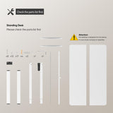 LongKe Electric Standing Desk Adjustable Height, Stand up Home Office Desk, 40x24 Inches Sit Stand Desk with Memory Preset, White LongKe