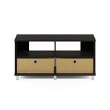 Furinno Andrey Entertainment Center with Bin Drawers, Dark Espresso Furinno
