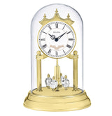 Bulova B8821 Heather Anniversary Clock | 9" Glass Dome Design | Rotating Crystal Pendulum | Westminster Chime | Engraving Plate Bulova