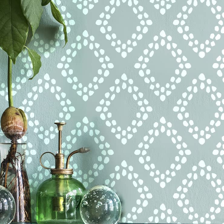 STENCILIT® Diamonds Wall Stencil for Painting - Large 24 x 39 in, Geometric Wall Stencils for Painting Large Pattern, Scandinavian Wall Stencil STENCILIT