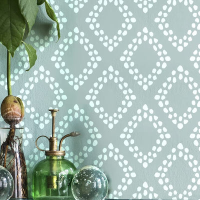 STENCILIT® Diamonds Wall Stencil for Painting - Large 24 x 39 in, Geometric Wall Stencils for Painting Large Pattern, Scandinavian Wall Stencil