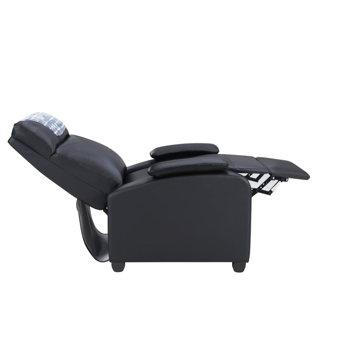 Manual Recliner Chair with Cup Holder – Classic PU Leather Reclining Single Sofa for Living Room, 3-Position Adjustable Recliner with Footrest and Headrest Pillow, Easy Assembly (Black) Generic