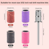 Rolybag Sanding Bands for Nail Drill Nail Sanding Bands Professional Sanding bit Nails 240 Pieces 4 Color Coarse Fine Grit Efile Sand Set 80#120#180#240# 2 Pieces Nail Drill Bits Rolybag