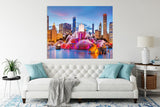 Diamond Painting Adult Painting Kits Chicago Panorama of Chicago Skyline Skyscrapers and Buckingham Fountain at Twiligh Home Bedroom Living Room Art Wall Decoration 16"x20" Puzzle art