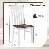 Giantex Wooden Dining Chairs Set of 2, Farmhouse Kitchen Chair with Hollowed Backrests & Rubber Wood Seats, Rustic Wood Side Chairs for Home Living Room Restaurant Giantex