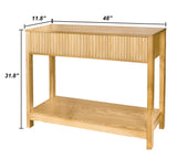 Long Console Table with Storage, Fluted Entryway Table, Slim Sofa Table Behind Couch Entry Table, Narrow Wood Hallway Table, Modern Living Room Couch Table, Black Foyer Entrance Table ZYBT