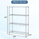 Dopinmin 4-Shelf NSF Wire Storage Shelves Shelf Unit 4 Tier Adjustable Garage Shelving Unit 1000LBS Capacity Garage Organizer Heavy Duty Wire Rack 36"x14"x54", Chrome Dopinmin