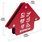 Spurtar Welding Magnets 6pcs 25lbs, Heavy Duty Welding Magnets and Clamps, Strong Magnetic Holder Tools and Accessories, 45, 90, 135 Degree Angle Spurtar
