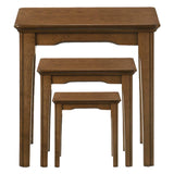 Kmax Nesting Tables Set of 3, Small Sofa Side Table Rustic Stacking End Table Rectangle Solid Wood Coffee Tables for Small Space - Walnut Kmax