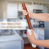 Aisoso French Rolling Pin, 17.7 Inches Wood Rolling Pin for Baking Extra Long Thickened, Classic Wooden Dough Roller for Fondant Pizza Pie Crust Cookie Pastry, Essential Kitchen Utensil, Brown Aisoso
