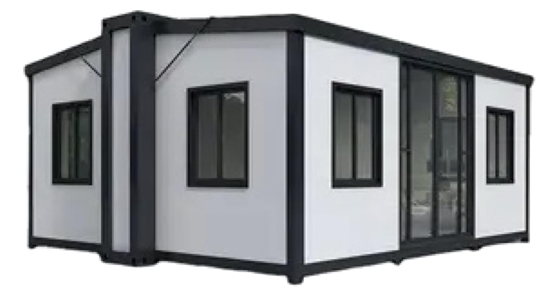 Prefabricated 15ft × 20ft Expandable Tiny Houses,Modern Designed, Spacious, Waterproof Expandable Container Houses, empty inside so design it with your own choice. - WoodArtSupply