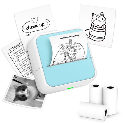 Sticker Printer - Printpods Mini Printer with Stickers, Print Pod, Bluetooth Inkless Printer, Sticker Maker, Portable Thermal Printer for iphone, Impresora Portátil for Notes, Journal, DIY, Kids Gift