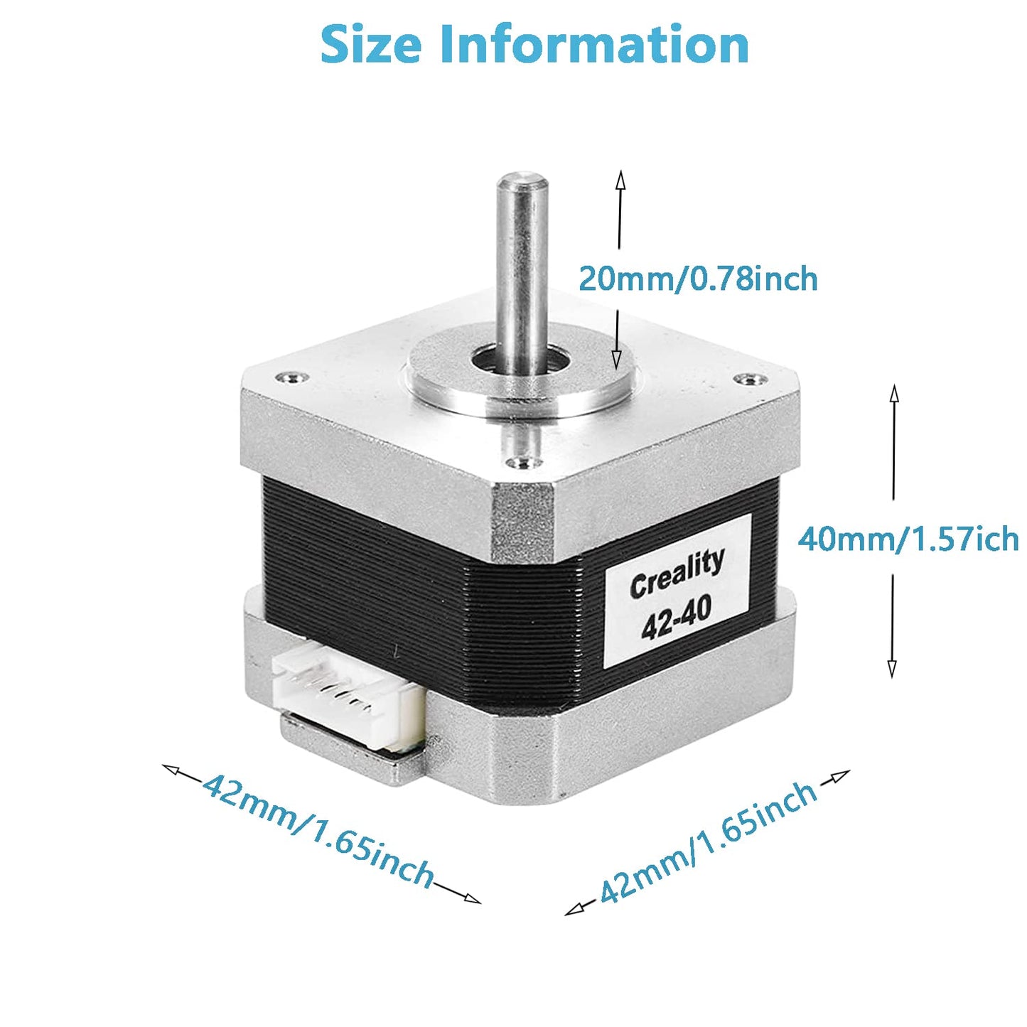 Creality Official 42-40 Stepper Motor with Extruder Gear, 2 Phase 1A 1.8 Degree 0.4 N.M for 3D Printer Extruder, Compatible with E-axis of Ender 3/Ender 3 V2/Ender 3 pro/Ender 5/CR-10 3D Prin - WoodArtSupply