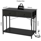 VOWNER 40 Gallon Aquarium Stand with Power Outlet, Metal Frame Fish Tank Stand with Cabinet Storage, Double Turtle Reptile Terrariums Tank Stand, 39.4" L*18.9" W Tabletop, 660LBS Capacity, Black VOWNER
