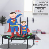 DARCHEN 450 lbs Mini Trampoline for Adults, Indoor Small Rebounder Exercise Trampoline for Workout Fitness for Quiet and Safely Cushioned Bounce, [40 Inch] DARCHEN