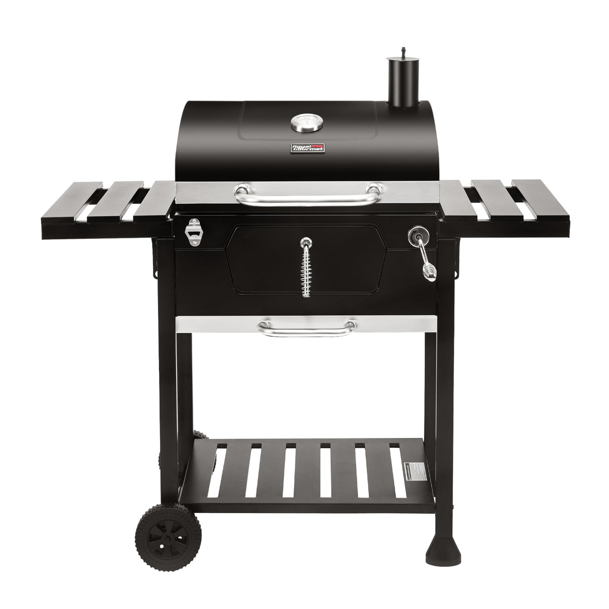 Royal Gourmet CD1824EN 24-Inch Movable Charcoal Grill with Foldable Side Tables, Outdoor Barbecue Grill with 490 Sq. In. Cooking Area for Outdoor Picnic and Camping Grilling, Black Royal Gourmet