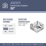 Prominence Home Abner Modern Farmhouse 52 Inch Ceiling Fan with Light, Outdoor Fan/Indoor Tri-Mount LED Ceiling Fan with 5 Blades, Silver Oak and Maple Brown Blade Finish Options, Bronze (80091-01) Prominence Home