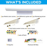 Jethami 2 Pack Paint by Numbers Kit for Adults Beginner, Mountains Lake Sunset Landscape DIY Canvas Art Kit with Brushes & Acrylic Paints for Home Decor 16x20 in Jethami