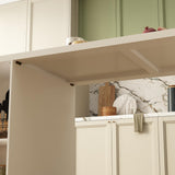 ECACAD 80.7" Kitchen Island with Storage, Wood Kitchen Prep Table White Stationery Storage Cabinet with 3 Drawers, Open Shelves & 2 Cabinets for Dining Room ECACAD