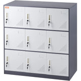 VEVOR Metal Locker for Employees, 9 Doors Storage Cabinet with Card Slot, Gray Steel Employee Lockers with Keys, 66lbs Loading Capacity Office Storage Lockers for Office, Home, School, Gym VEVOR