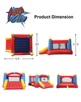 ACTION AIR [Updated Version] Bounce House, Inflatable Bouncer with Air Blower, Jumping Castle with Slide, Family Backyard Bouncy Castle, Durable Sewn with Extra Thick Material, Idea for Kids (C-9745) Action air