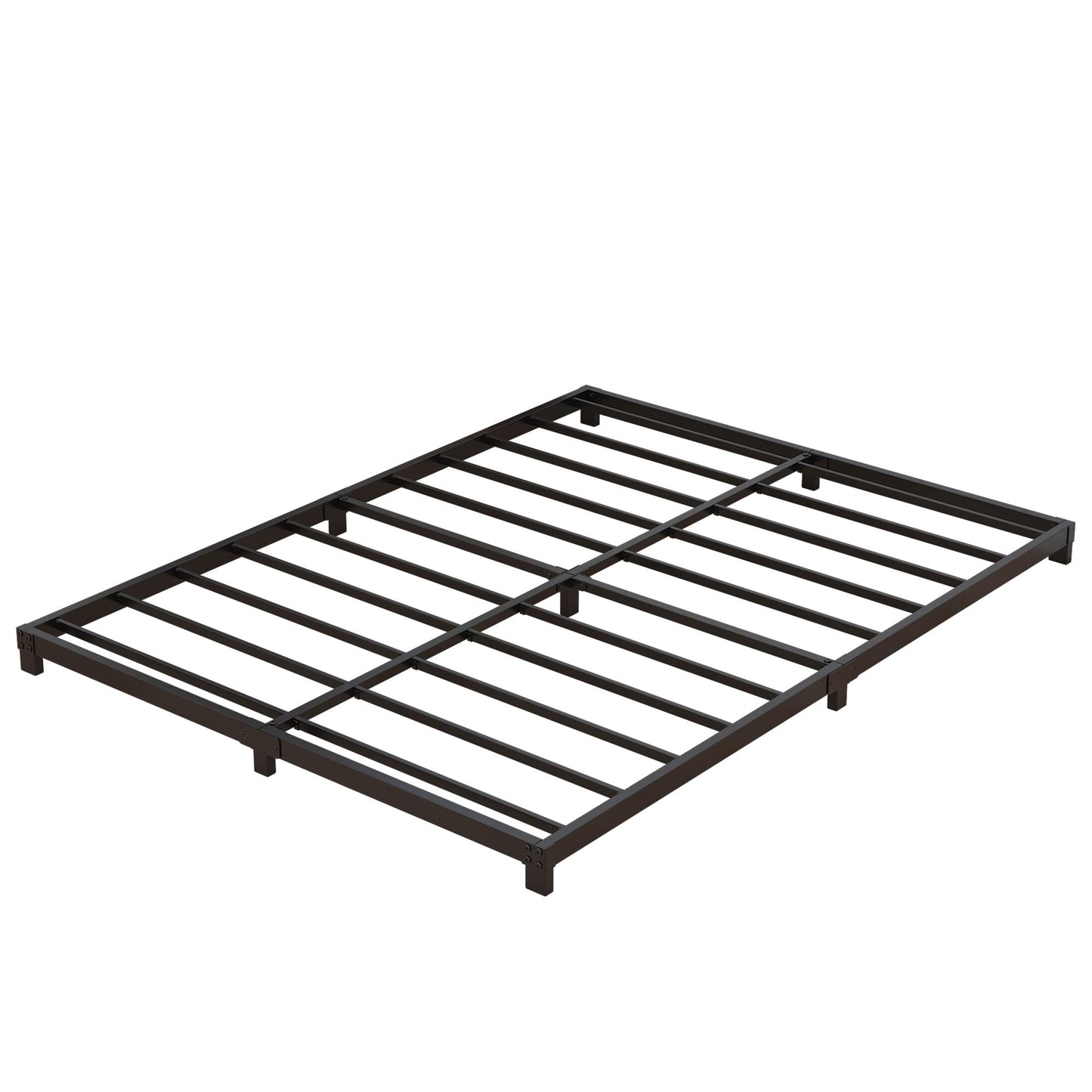 Nailsong 4 Inch Low Profile Queen Bed Frame - Heavy Duty Metal, No Box Spring Needed, Easy Assembly, Black - WoodArtSupply