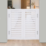 Undercat Swinging Door Cafe Doors, Solid Wood Partition Door, Two-Way Saloon Doors, Half-Waist Dividing Doors for Hallway Porch Kitchen Bar Pub Entrance Partition, 33.46 * 35.43 in, White Undercat