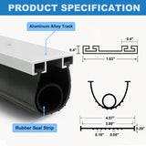 Duzzy Universal Garage Door Seals Kits, Pre-drilled 10 Feet U+O Ring Heavy-Duty Weatherproofing Garage Door Rubber Seals Bottom Pakage with Aluminum Track Retainer Base Kits Duzzy