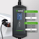 Himotor EV Charger Level 2, 16-40A 110-240V, Include J1772 to Tesla Adapter, Tesla Charger, with 26ft Charge Cable and NEMA 14-50 Plug, with Function of Adjustable Current and Reserve Charging Time HIMOTOR