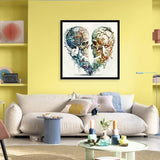 JFYHAB Diamond Painting Kits for Adults DIY 5D Love Diamond Art Paint with Round Diamonds Full Dril Gem Skull Art Painting Kit for Home Wall Decor Gifts 12x12inch JFYHAB