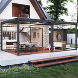 Pergola Brackets 4x4 Woodworks Pergola DIY Hardware Kit 4-Way Black Right Angle Corner Bracket for Extension Gazebo for 4x4 Inch(Actual 3.6x3.6 Inch Wooden Post, 2Pack Goiiiusy