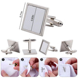 BAOZOON 12 Pcs Sublimation Metal Cufflink Blanks Heat Transfer Cuff Buttons Sublimation Blank DIY Shirt Cuff Links for Wedding Business and Daily Wear(Square) BAOZOON