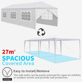 10'X30' Outdoor Gazebo, Canopy Tent Heavy Duty Wedding Party Tent with 8 Removable Sidewalls for Outdoor Wedding, BBQ, Camping, Backyard, Tents for Parties NChanmar