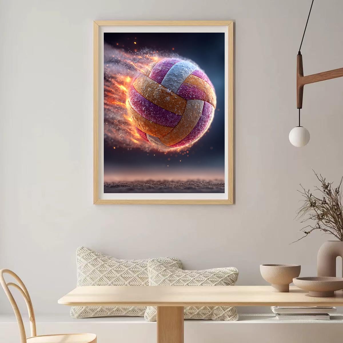 CDYCNXZ Volleyball Diamond Painting Kits for Adults, Ball Sport Full Drill Painting by Diamonds Art and Craft for Home Wall Decor Gift 12x16 inch CDYCNXZ