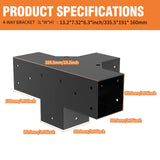 Woodworks Pergola pergola Brackets 4-Way Right Angle Corner Bracket DIY Elevated Wood Stand 2PACK with Screws for 4x4 (Actual: 3.5x3.5 Inch) Lumber Pergola Gazebo Likeem