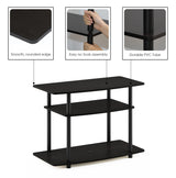 Furinno Turn-N-Tube No Tools 3-Tier Entertainment Center TV Stand for TV up to 32 Inch, Plastic Round Tubes, Espresso/black Furinno