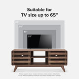 mopio Ensley TV Stand, Mid-Century Modern Television Stand for 55/60/65 inch TV, Farmhouse Entertainment Center with Storage, Media Console Credenza Table for Living Room, Bedroom (Walnut, 59" Tall) mopio