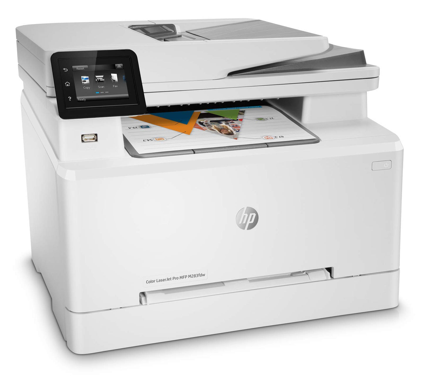 HP Laser Jet Pro M283FDW Multifunction Color Fax/Scan/Printer 22ppm 600x600dpi 250-sheet e-Print, Ethernet, USB, Wi-Fi (Renewed)