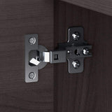 Bush Furniture Low Wide Cabinet with Doors and Shelves,Jamestown Collection Storage Chest with Satin Nickel Handles, 60Wx16Dx21H, Storm Gray Bush Business Furniture