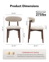 Homixis Dining Room Chairs Set of 4, Upholstered Farmhouse Dining Chairs, Modern Fabric Kitchen Chairs with Solid Wood Leg,Beige Homixis