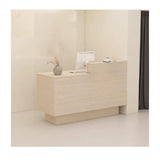 YPIOUREN Reception Desk With Counter Drawers & Storage Shelves, Reception Room Tables，Front Desk Reception Counter,Modern Checkout Counter With Storage, For Store Hotel Office(Pure Stone,LEFT_110CM/43 YPIOUREN