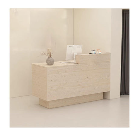 YPIOUREN Reception Desk With Counter Drawers & Storage Shelves, Reception Room Tables，Front Desk Reception Counter,Modern Checkout Counter With Storage, For Store Hotel Office(Pure Stone,LEFT_110CM/43 YPIOUREN