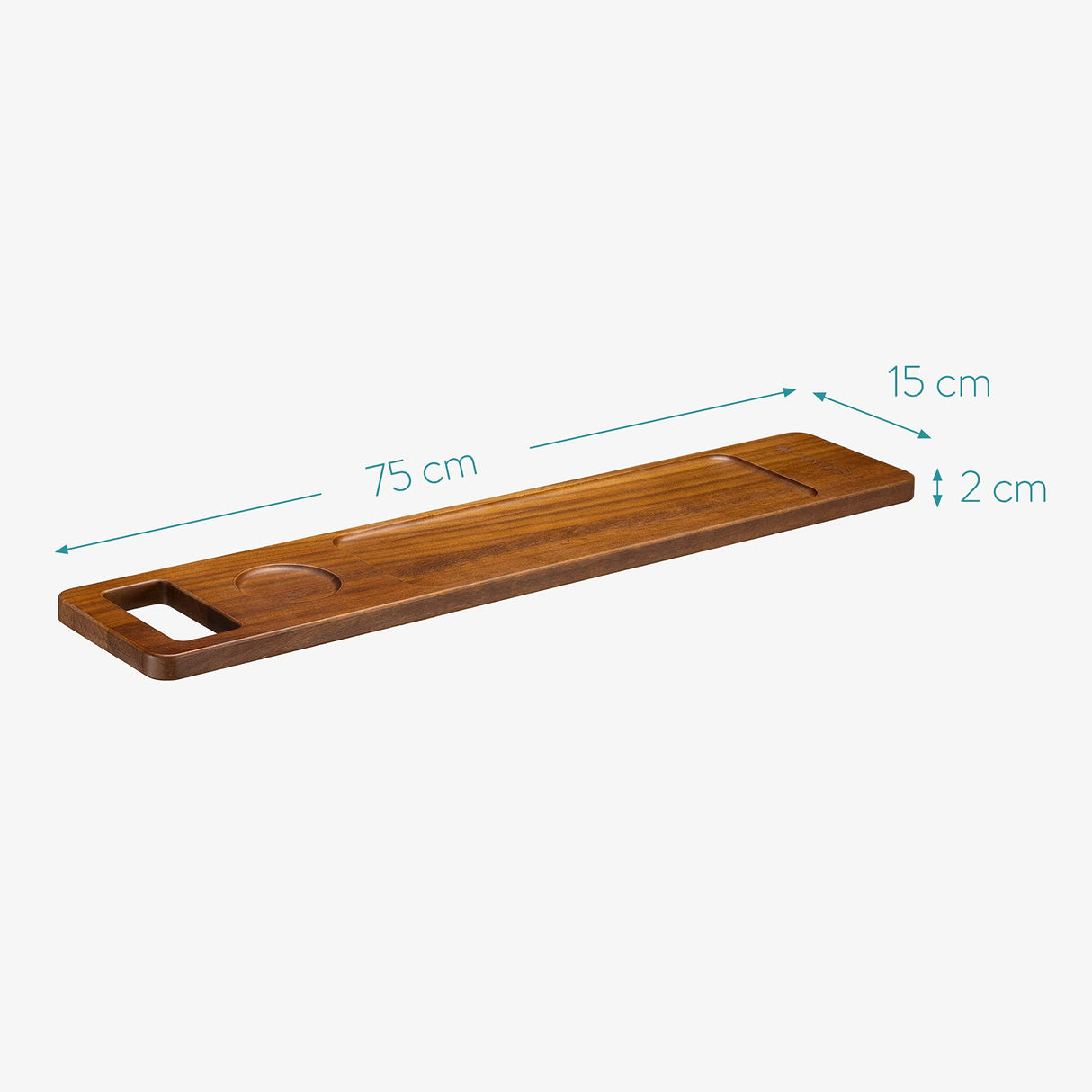 Navaris Wood Bath Tray Shelf - Walnut Bathtub Tray Caddy Tub Holder for Tablet, Books, Candles, Massage Oil - Real Walnut Wood with Simple Design Navaris