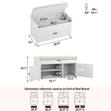 HOMEFORT Entryway Bench with Lift Top Storage,Shoe Storage Bench with Cushioned Seat,Wood Shoe Cabinet Bench,Bench for Bedroom End of Bed,Entry Hidden Shoe Bench for Mudroom,Hallway, White HOMEFORT