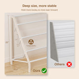 HAVEDAWN High-Transparent 4 Tier Kids Bookshelf, Sturdy Metal Large Size Book Rack Storage for Kids - Toddler Book Shelf Display for Nurasery, Kids Room, Deep Size Bookshelf Hold More Books HAVEDAWN