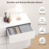 OTUTUMUS 6 Drawers Double Dresser, White Modern Chest of Drawer, Curved Edged Wood Dresser for Bedroom Living Room, Closet, Office, Hallway OTUTUMUS