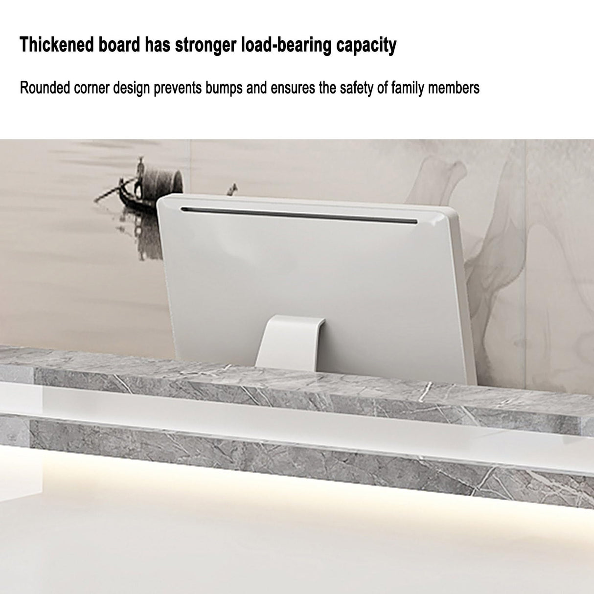 Retail reception counter with LED lights, reception desk for beauty salon, front desk reception counter with counter, wooden standing front desk for clothing store, company front desk, Coffee Shop.(B, FYRDTNG