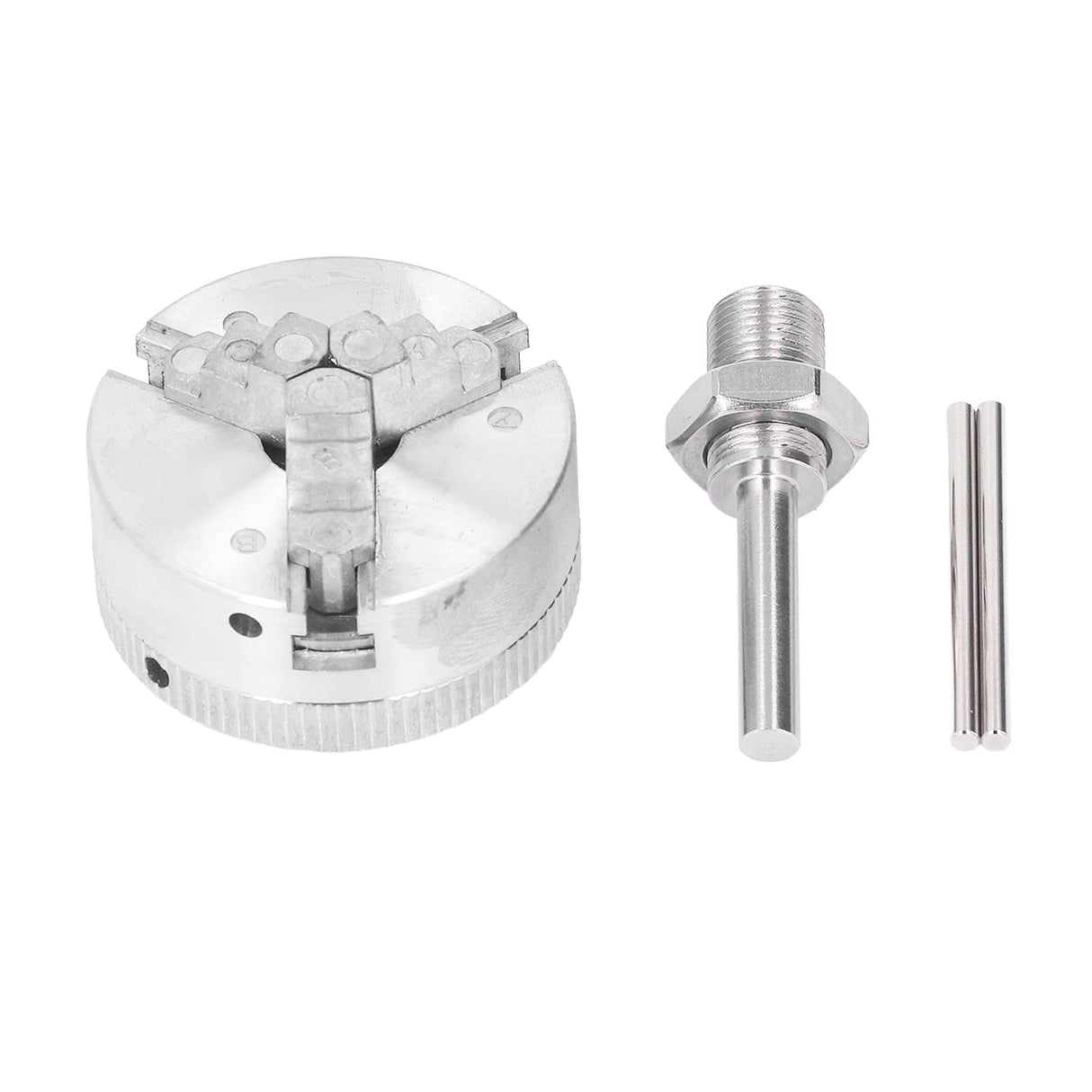 Topyond 3 Jaw Lathe Chuck Set, Aluminum Alloy Lathe Jaw, Self Centering Lathe Chuck Plate with X1 Connecting Rod 10x35mm Clamping Topyond