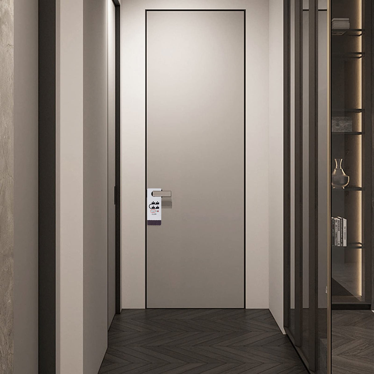 GLOBLELAND 30Pcs 8x3.23Inch PVC Door Knob Hangers Blank Door Signs to Write Your Own Messages for DIY Craft Home Office Hotel Restaurant Decoration GLOBLELAND